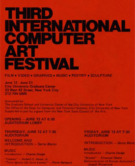 Third International Computer Art Festival: Official Program (1975)