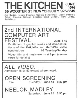 Electronic Arts Intermix: June 1974 Kitchen Calendar