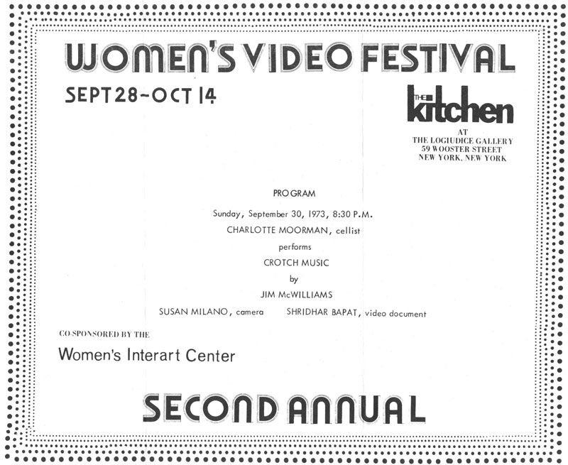 Second Annual Women's Video Festival: Charlotte Moorman performance